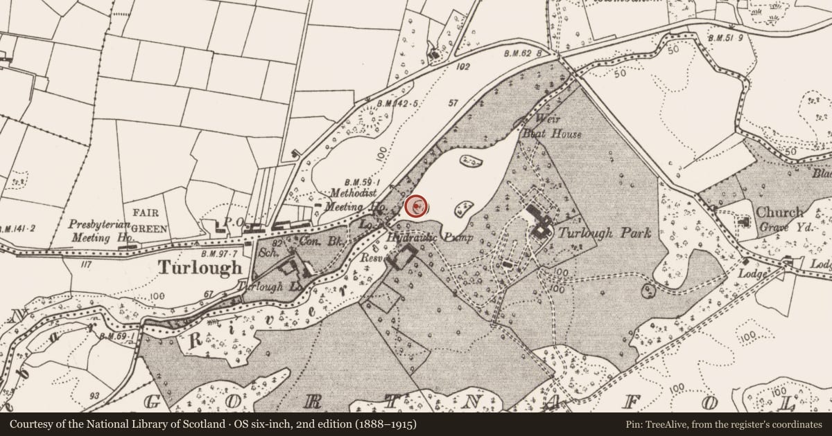 Ordnance Survey six-inch map, 2nd edition (1888–1915) covering the location of Enclosure, Gortnafolla, County Mayo, with a pin at the register's coordinates