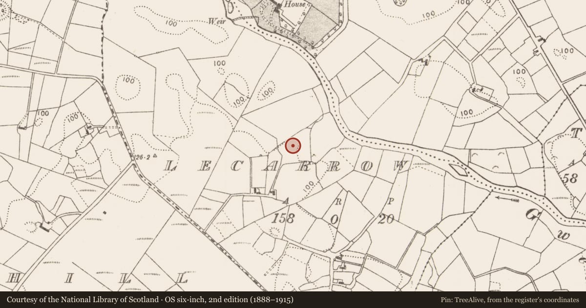 Ordnance Survey six-inch map, 2nd edition (1888–1915) covering the location of Ringfort - rath, Lecarrow, County Mayo, with a pin at the register's coordinates