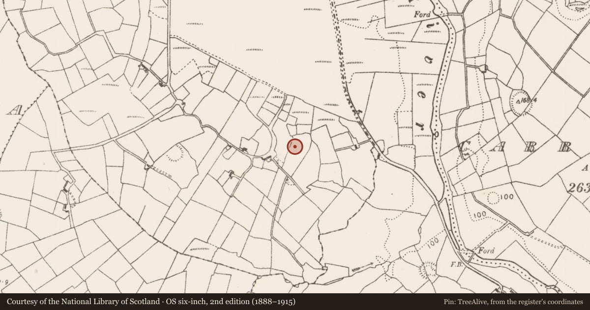 Ordnance Survey six-inch map, 2nd edition (1888–1915) covering the location of Enclosure, Clooneen, County Mayo, with a pin at the register's coordinates