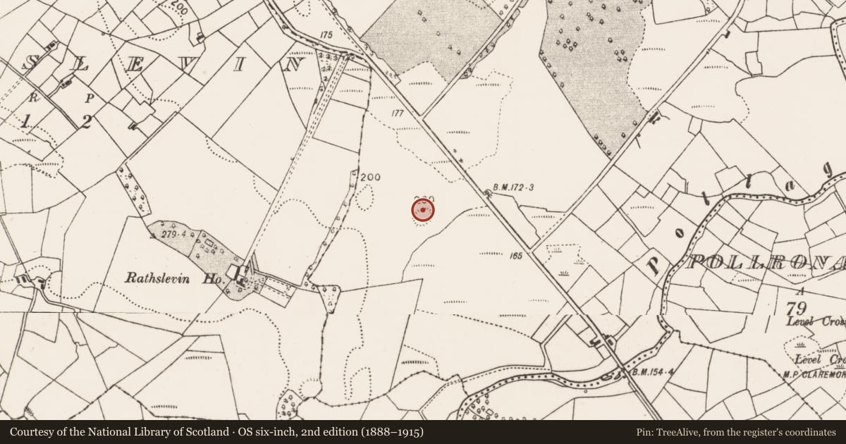 Ordnance Survey six-inch map, 2nd edition (1888–1915) covering the location of Ringfort - rath, Killedan, County Mayo, with a pin at the register's coordinates