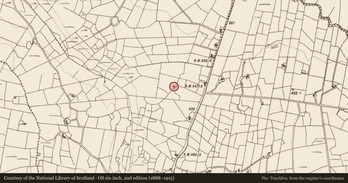 Ordnance Survey six-inch map, 2nd edition (1888–1915) covering the location of Cairn - unclassified, Barnalyra, County Mayo, with a pin at the register's coordinates