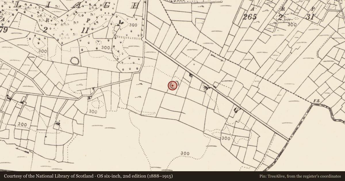 Ordnance Survey six-inch map, 2nd edition (1888–1915) covering the location of Ringfort - rath, Culliagh, County Mayo, with a pin at the register's coordinates