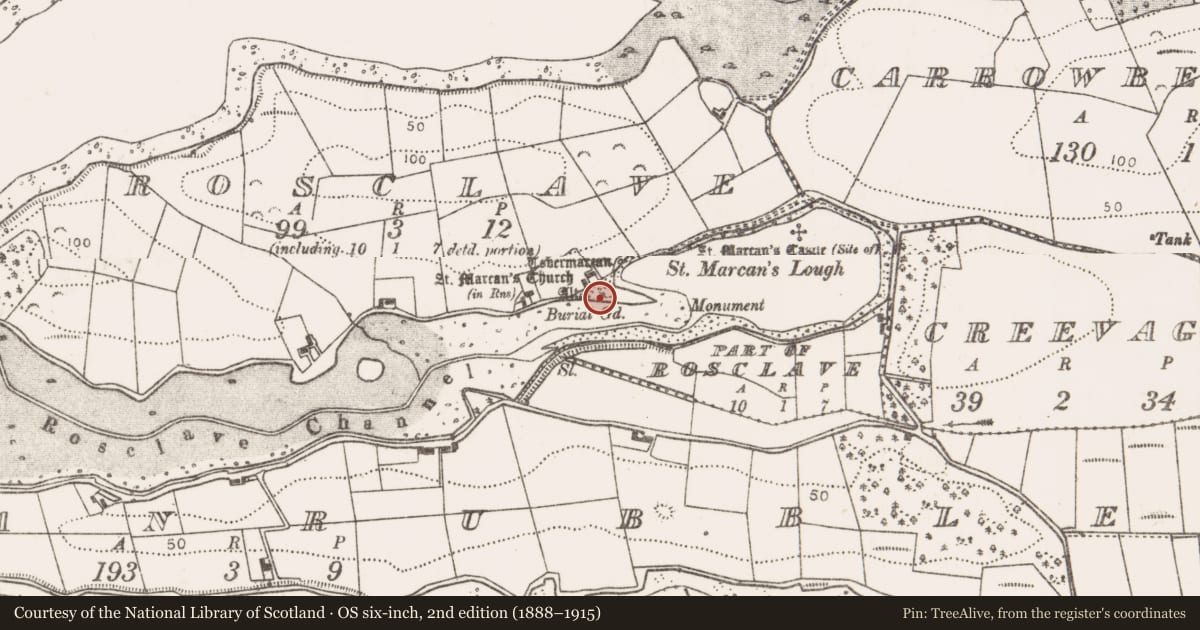 Ordnance Survey six-inch map, 2nd edition (1888–1915) covering the location of Altar, Rosclave, County Mayo, with a pin at the register's coordinates