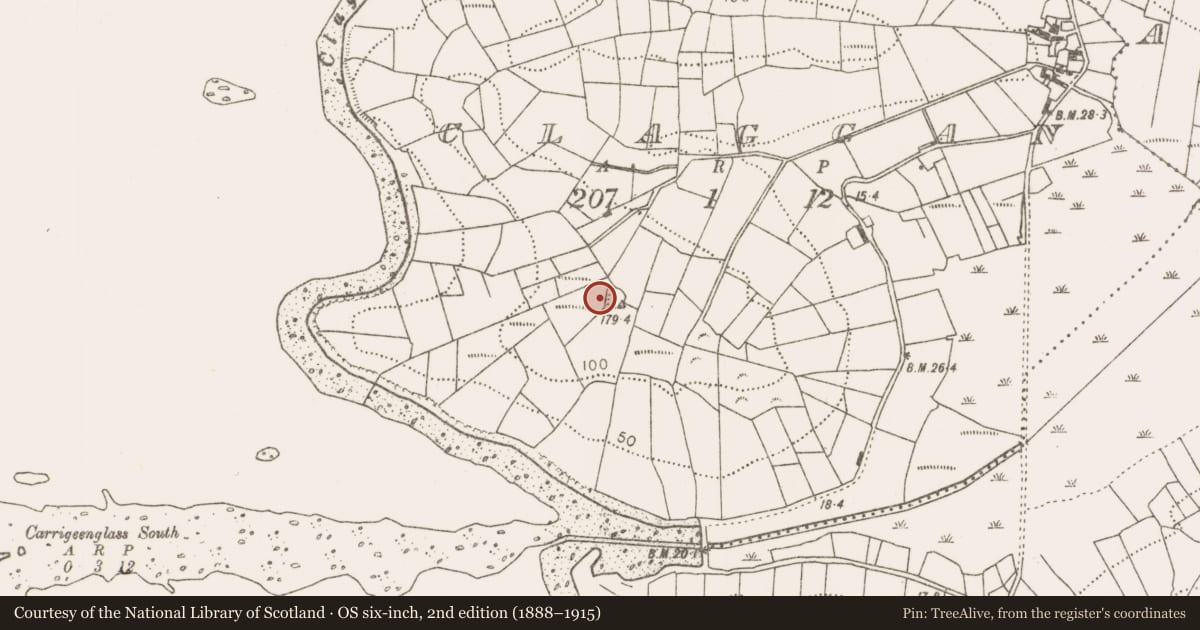 Ordnance Survey six-inch map, 2nd edition (1888–1915) covering the location of Ringfort - rath, Claggan (Burrishoole By., Kilmeena Par.), County Mayo, with a pin at the register's coordinates