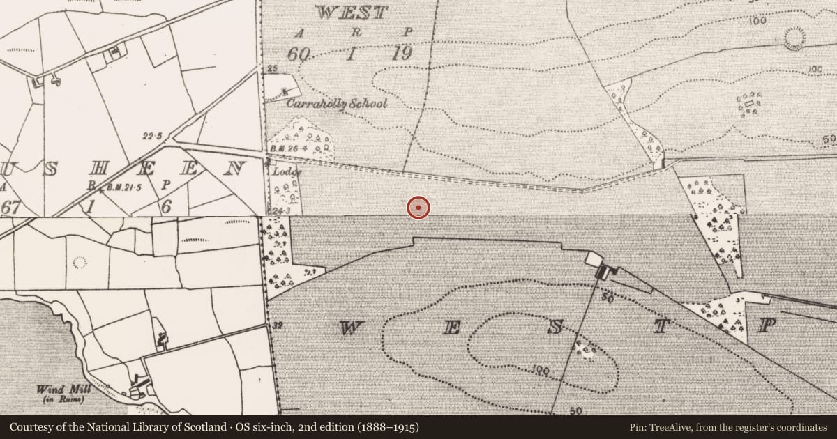 Ordnance Survey six-inch map, 2nd edition (1888–1915) covering the location of Ringfort - unclassified, Westport Demesne, County Mayo, with a pin at the register's coordinates
