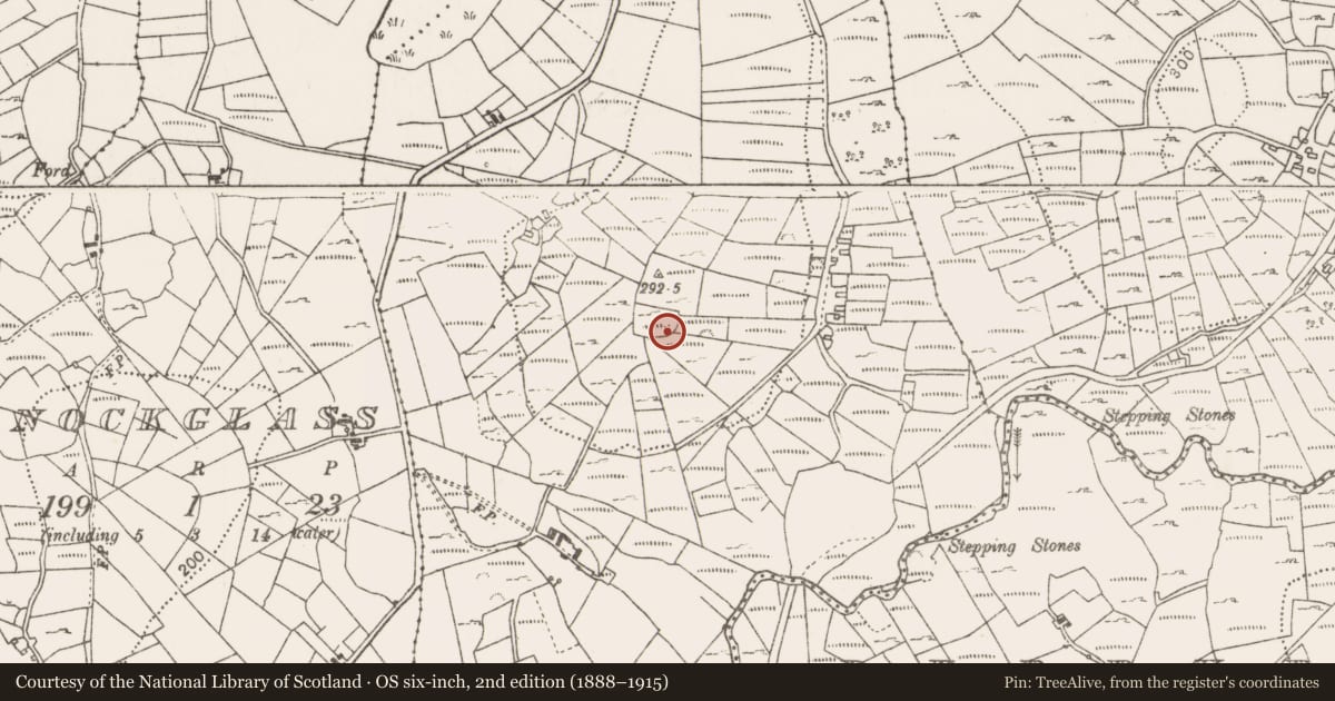 Ordnance Survey six-inch map, 2nd edition (1888–1915) covering the location of Enclosure, Drumilra, County Mayo, with a pin at the register's coordinates