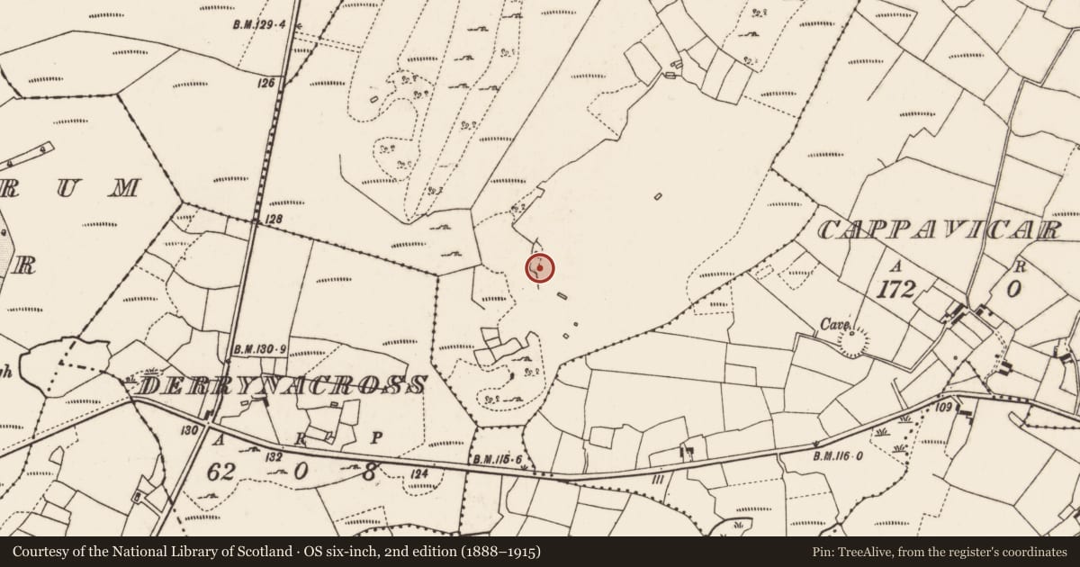 Ordnance Survey six-inch map, 2nd edition (1888–1915) covering the location of Enclosure, Erriff, County Mayo, with a pin at the register's coordinates