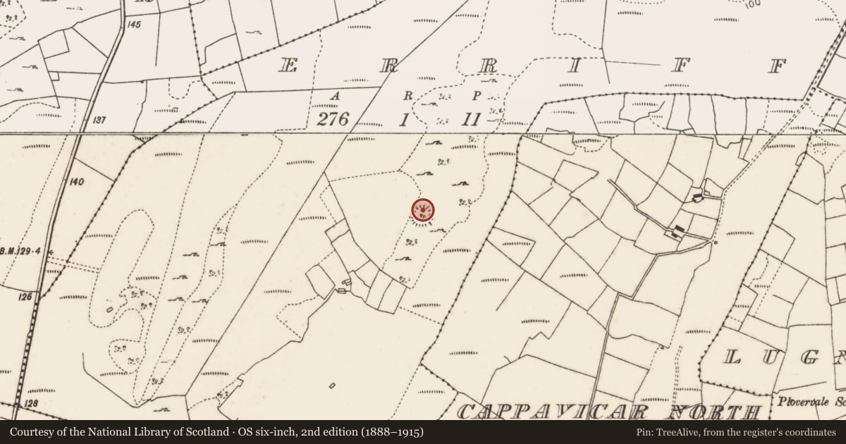 Ordnance Survey six-inch map, 2nd edition (1888–1915) covering the location of Souterrain, Erriff, County Mayo, with a pin at the register's coordinates