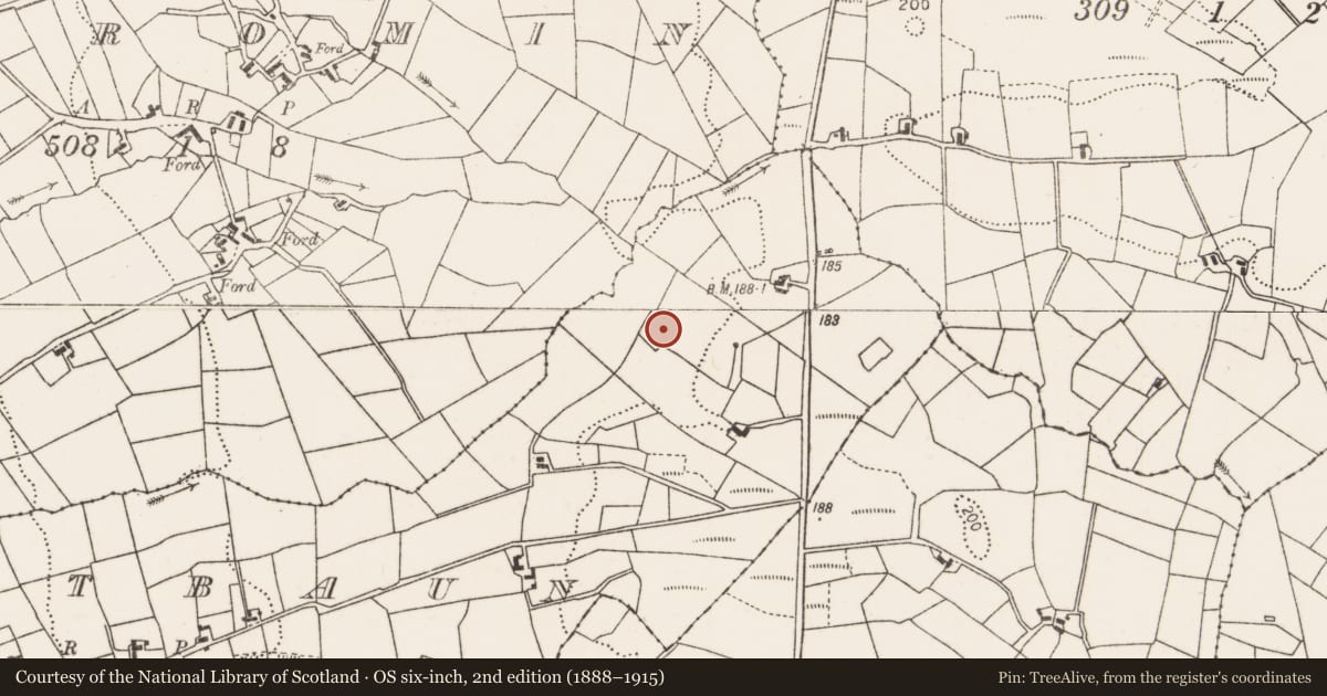 Ordnance Survey six-inch map, 2nd edition (1888–1915) covering the location of Ringfort - rath, Altbaun, County Mayo, with a pin at the register's coordinates