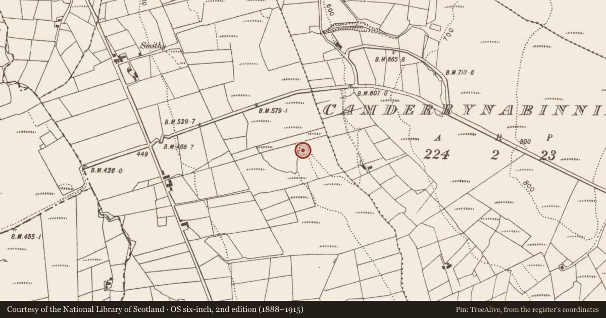 Ordnance Survey six-inch map, 2nd edition (1888–1915) covering the location of Enclosure, Craggagh, County Mayo, with a pin at the register's coordinates