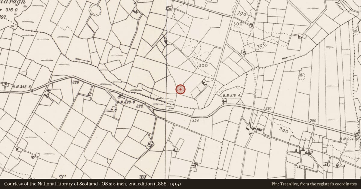 Ordnance Survey six-inch map, 2nd edition (1888–1915) covering the location of Ringfort - rath, Falleighter, County Mayo, with a pin at the register's coordinates