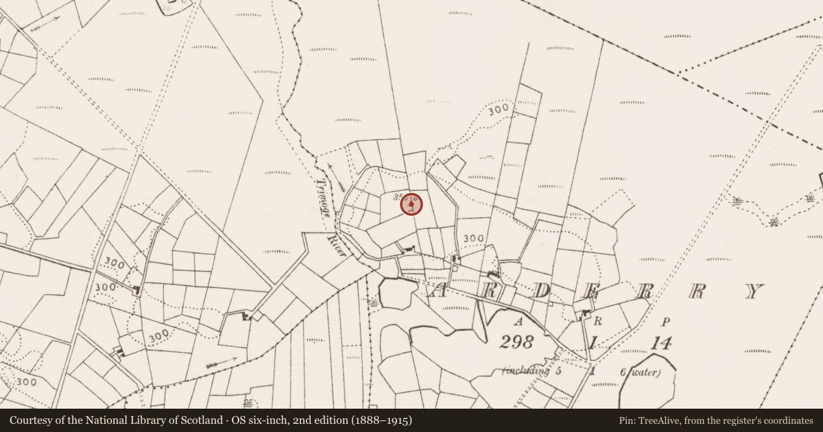 Ordnance Survey six-inch map, 2nd edition (1888–1915) covering the location of Mound, Arderry (Costello By., Aghamore Par.), County Mayo, with a pin at the register's coordinates