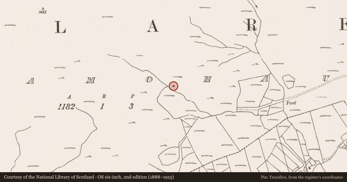 Ordnance Survey six-inch map, 2nd edition (1888–1915) covering the location of House - indeterminate date, Bunnamohaun, County Mayo, with a pin at the register's coordinates