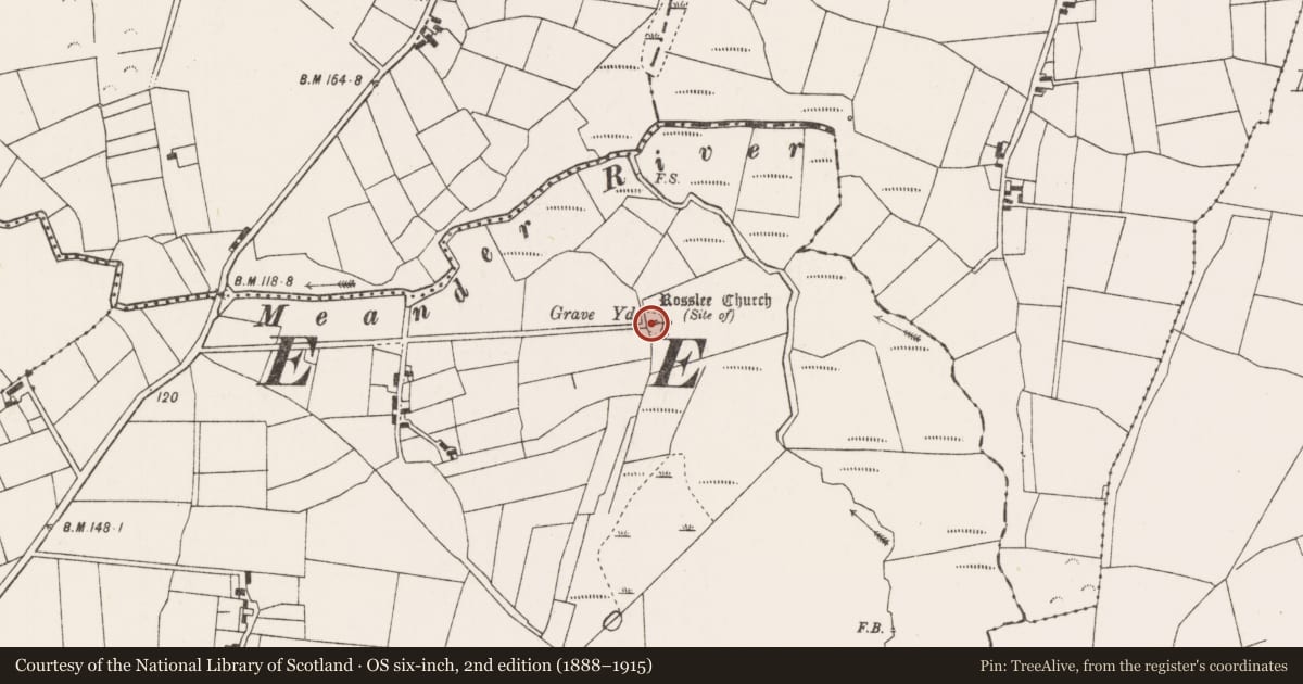 Ordnance Survey six-inch map, 2nd edition (1888–1915) covering the location of Graveyard, Rathnacreeva, County Mayo, with a pin at the register's coordinates