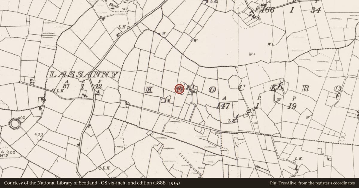 Ordnance Survey six-inch map, 2nd edition (1888–1915) covering the location of Ringfort - rath, Knockroe, County Mayo, with a pin at the register's coordinates