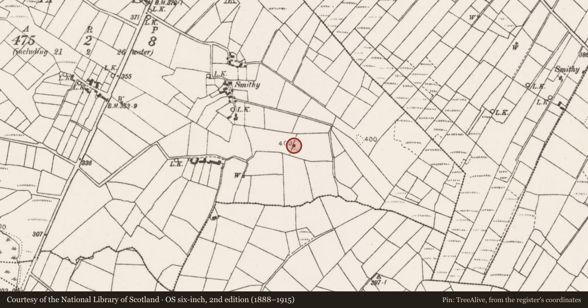 Ordnance Survey six-inch map, 2nd edition (1888–1915) covering the location of Mound, Reask, County Mayo, with a pin at the register's coordinates