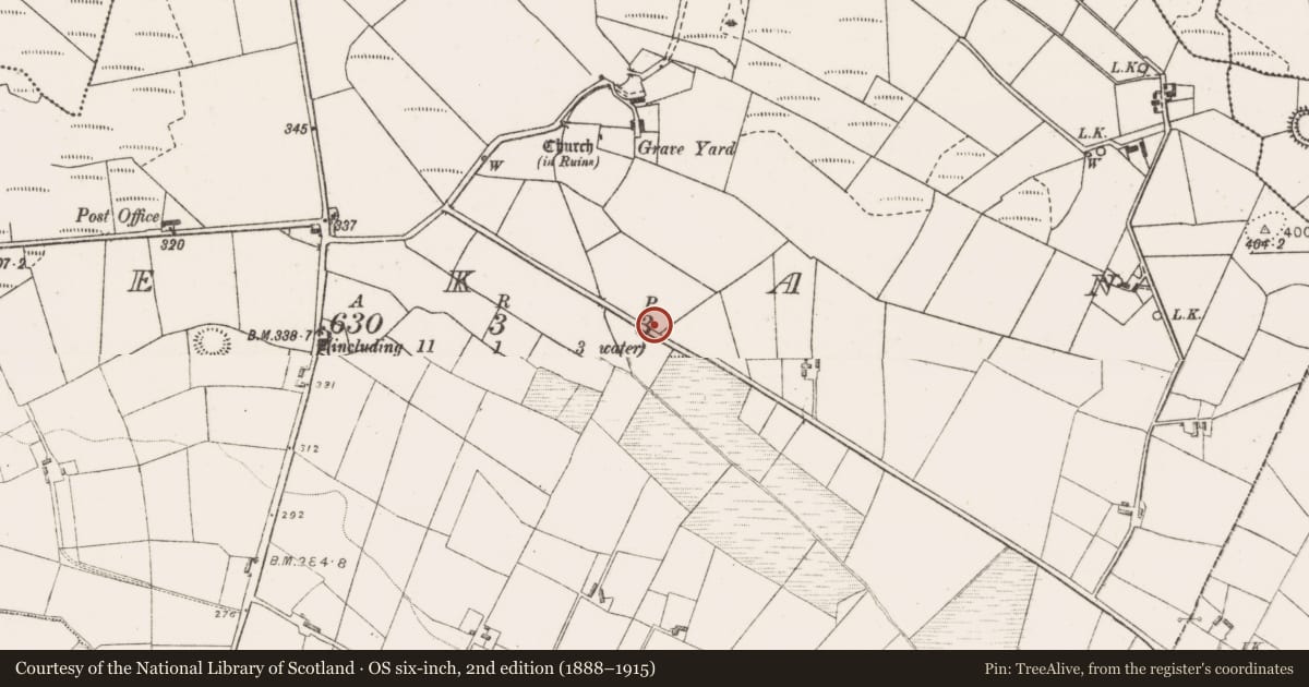 Ordnance Survey six-inch map, 2nd edition (1888–1915) covering the location of Burnt mound, Bekan, County Mayo, with a pin at the register's coordinates