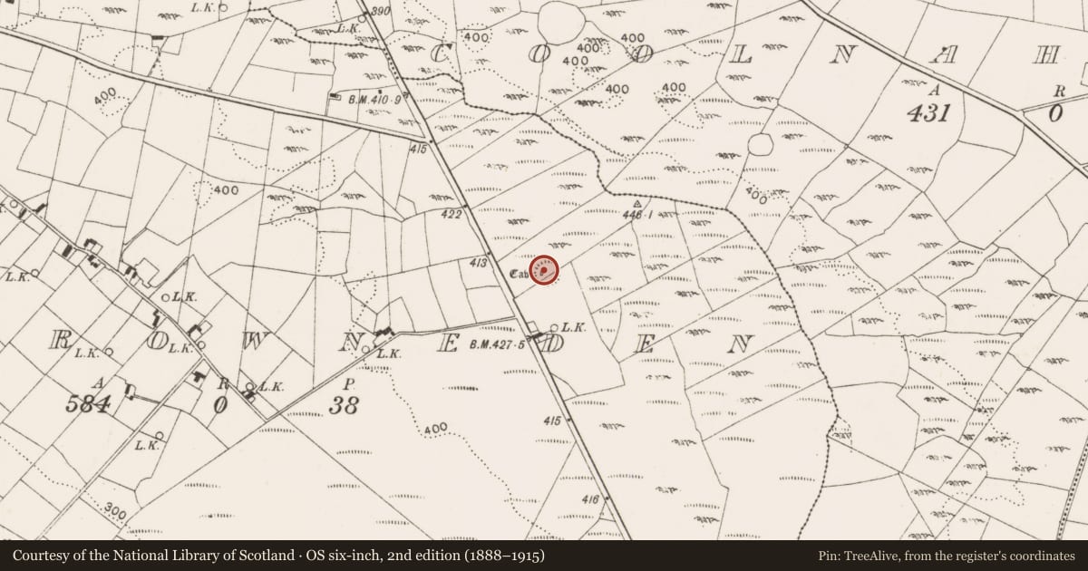 Ordnance Survey six-inch map, 2nd edition (1888–1915) covering the location of Ringfort - cashel, Carrowneden (Costello By., Aghamore Par.), County Mayo, with a pin at the register's coordinates