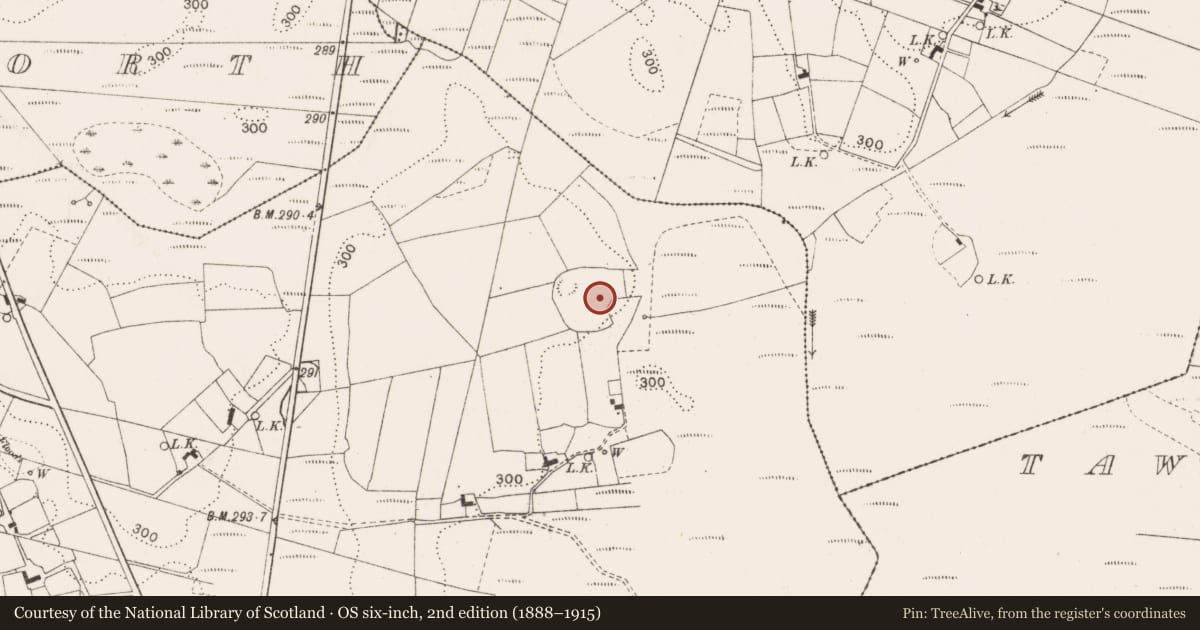 Ordnance Survey six-inch map, 2nd edition (1888–1915) covering the location of Children's burial ground, Coolnaha South, County Mayo, with a pin at the register's coordinates