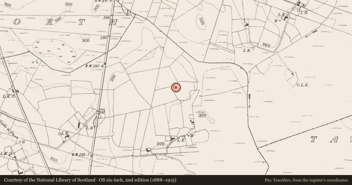 Ordnance Survey six-inch map, 2nd edition (1888–1915) covering the location of Church, Coolnaha South, County Mayo, with a pin at the register's coordinates