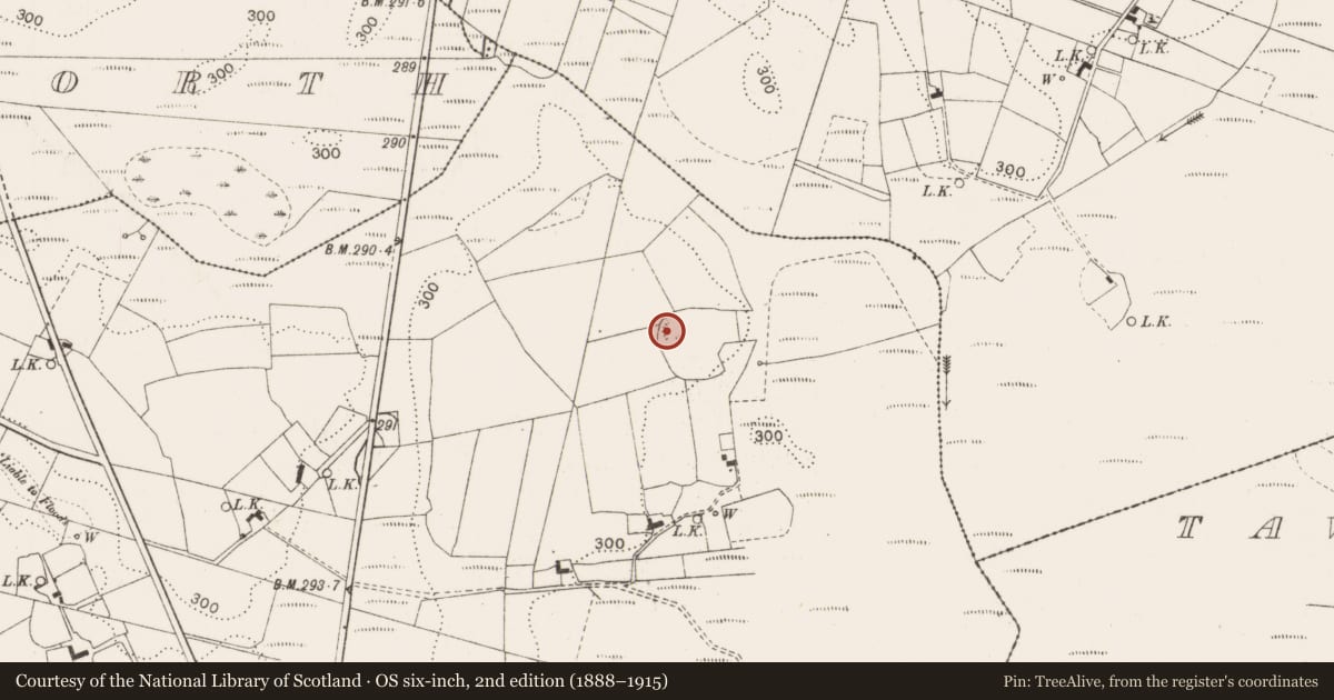 Ordnance Survey six-inch map, 2nd edition (1888–1915) covering the location of Ringfort - unclassified, Coolnaha South, County Mayo, with a pin at the register's coordinates