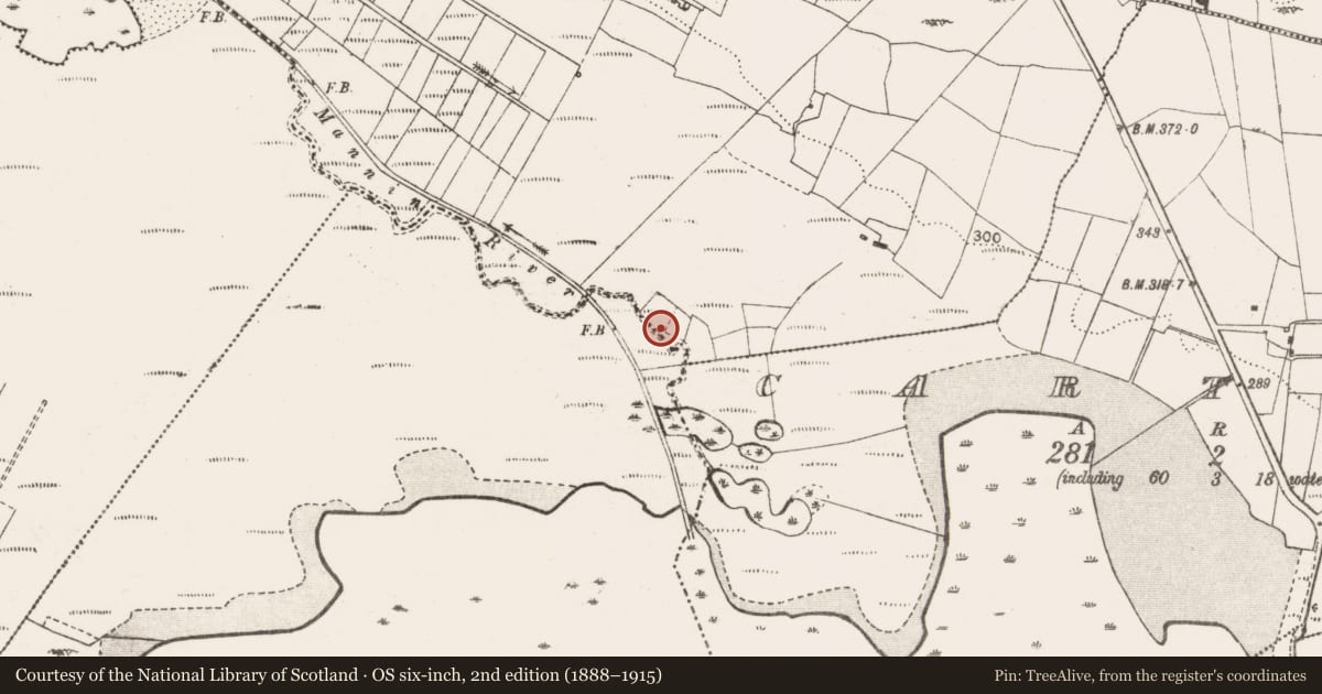 Ordnance Survey six-inch map, 2nd edition (1888–1915) covering the location of Souterrain, Carrowneden (Costello By., Aghamore Par.), County Mayo, with a pin at the register's coordinates
