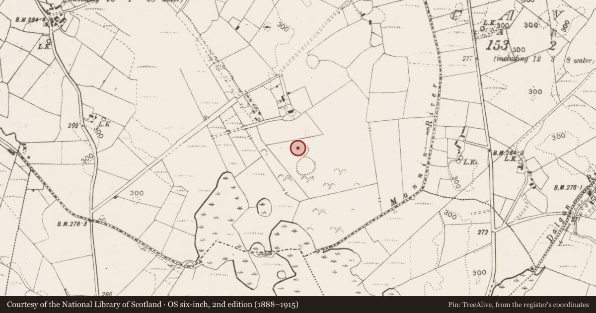 Ordnance Survey six-inch map, 2nd edition (1888–1915) covering the location of Ringfort - rath, Annagh, County Mayo, with a pin at the register's coordinates