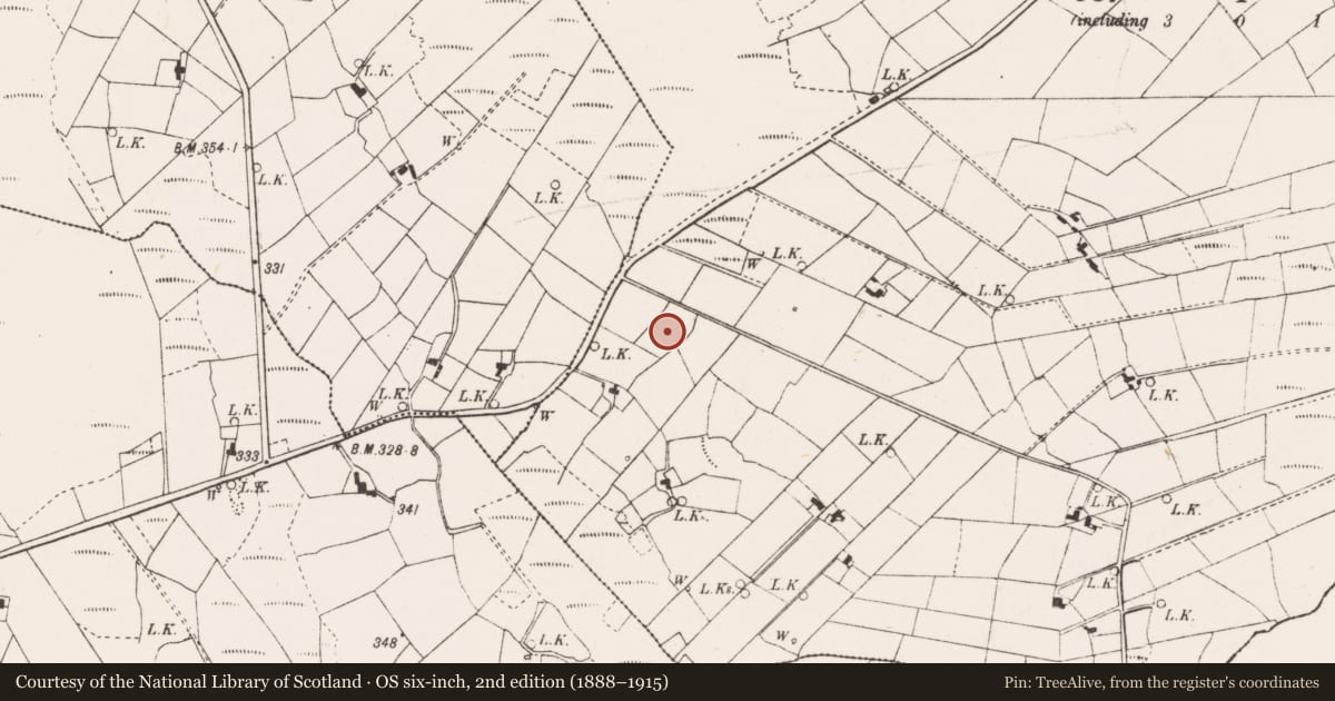 Ordnance Survey six-inch map, 2nd edition (1888–1915) covering the location of Ringfort - rath, Killunagher, County Mayo, with a pin at the register's coordinates