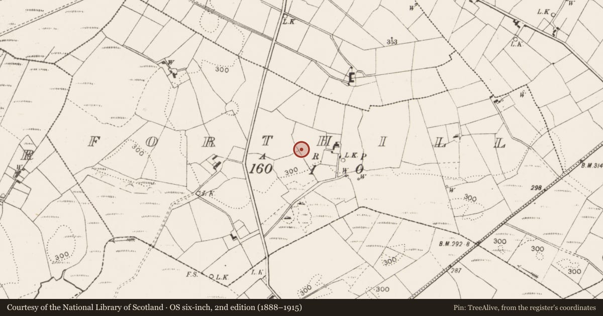Ordnance Survey six-inch map, 2nd edition (1888–1915) covering the location of Mound, Forthill, County Mayo, with a pin at the register's coordinates