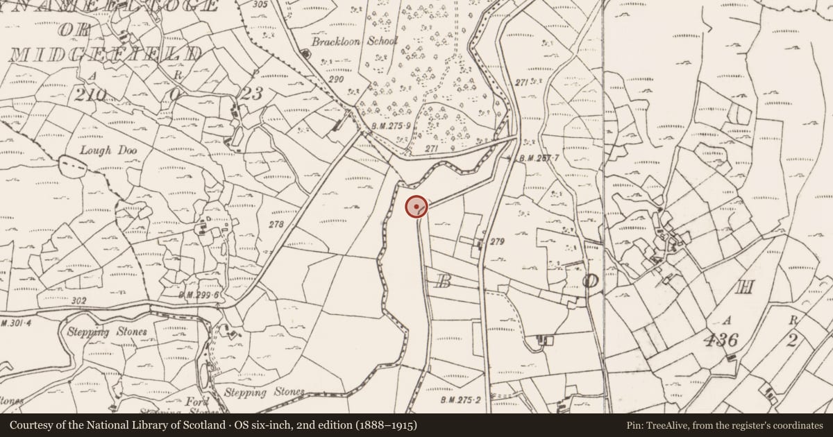 Ordnance Survey six-inch map, 2nd edition (1888–1915) covering the location of Mound, Boheh (Murrisk By., Aghagower. Par.), County Mayo, with a pin at the register's coordinates