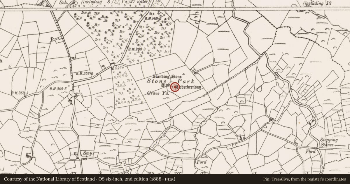 Ordnance Survey six-inch map, 2nd edition (1888–1915) covering the location of Ritual site - holy well, Lankill, County Mayo, with a pin at the register's coordinates