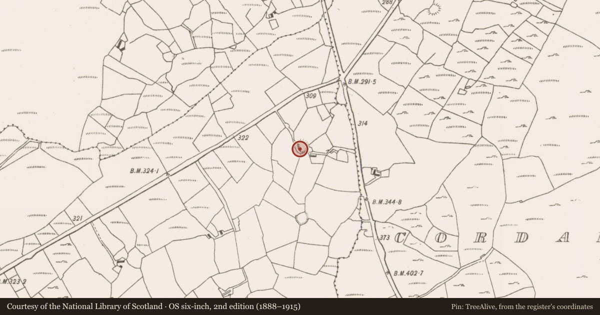 Ordnance Survey six-inch map, 2nd edition (1888–1915) covering the location of Ringfort - rath, Raigh, County Mayo, with a pin at the register's coordinates