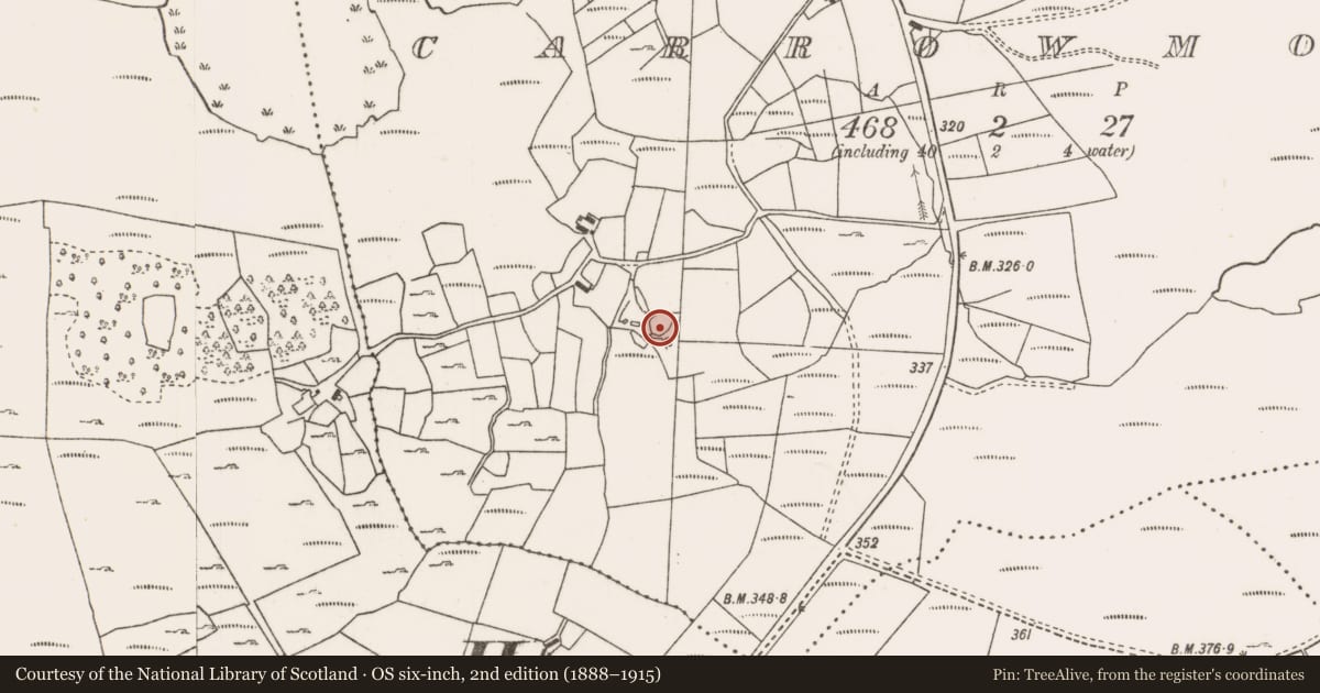 Ordnance Survey six-inch map, 2nd edition (1888–1915) covering the location of Enclosure, Carrowmore (Murrisk By., Aghagower. Par.), County Mayo, with a pin at the register's coordinates