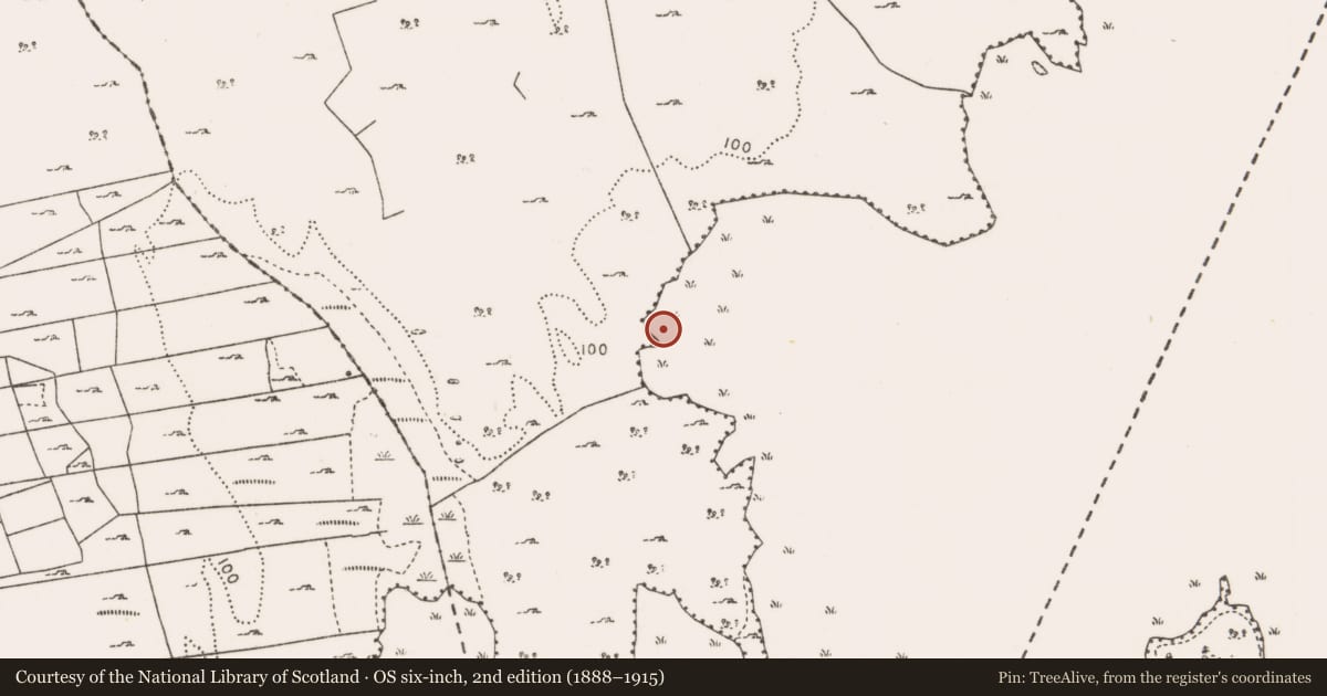 Ordnance Survey six-inch map, 2nd edition (1888–1915) covering the location of Crannog, Lough Carra, County Mayo, with a pin at the register's coordinates