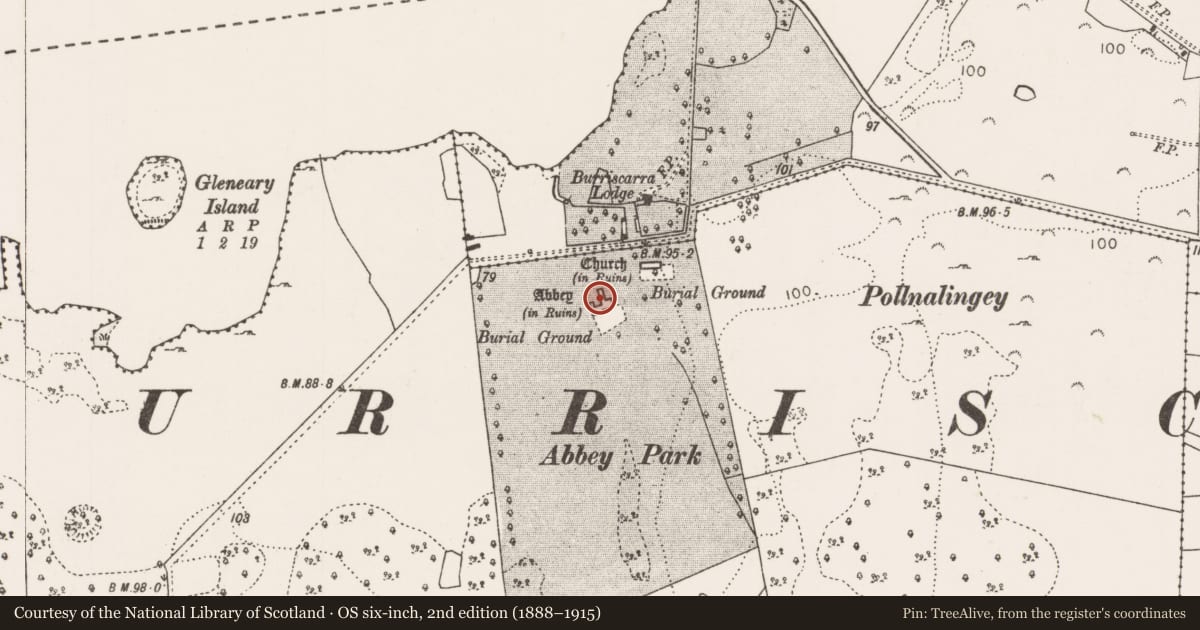 Ordnance Survey six-inch map, 2nd edition (1888–1915) covering the location of Religious house - unclassified, Castlecarra, County Mayo, with a pin at the register's coordinates