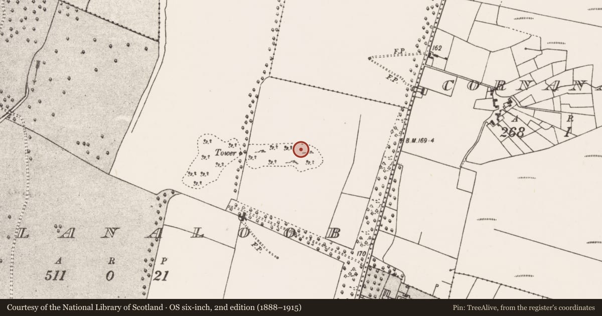 Ordnance Survey six-inch map, 2nd edition (1888–1915) covering the location of Enclosure, Bellanaloob, County Mayo, with a pin at the register's coordinates