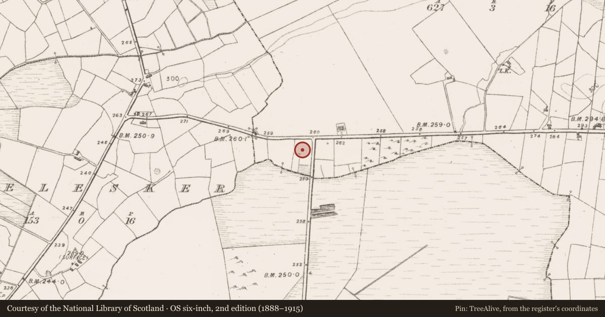 Ordnance Survey six-inch map, 2nd edition (1888–1915) covering the location of Burnt mound, Cloontumper, County Mayo, with a pin at the register's coordinates
