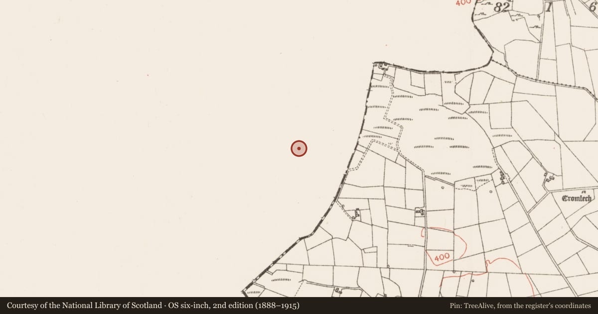 Ordnance Survey six-inch map, 2nd edition (1888–1915) covering the location of Souterrain, Garraun, County Mayo, with a pin at the register's coordinates