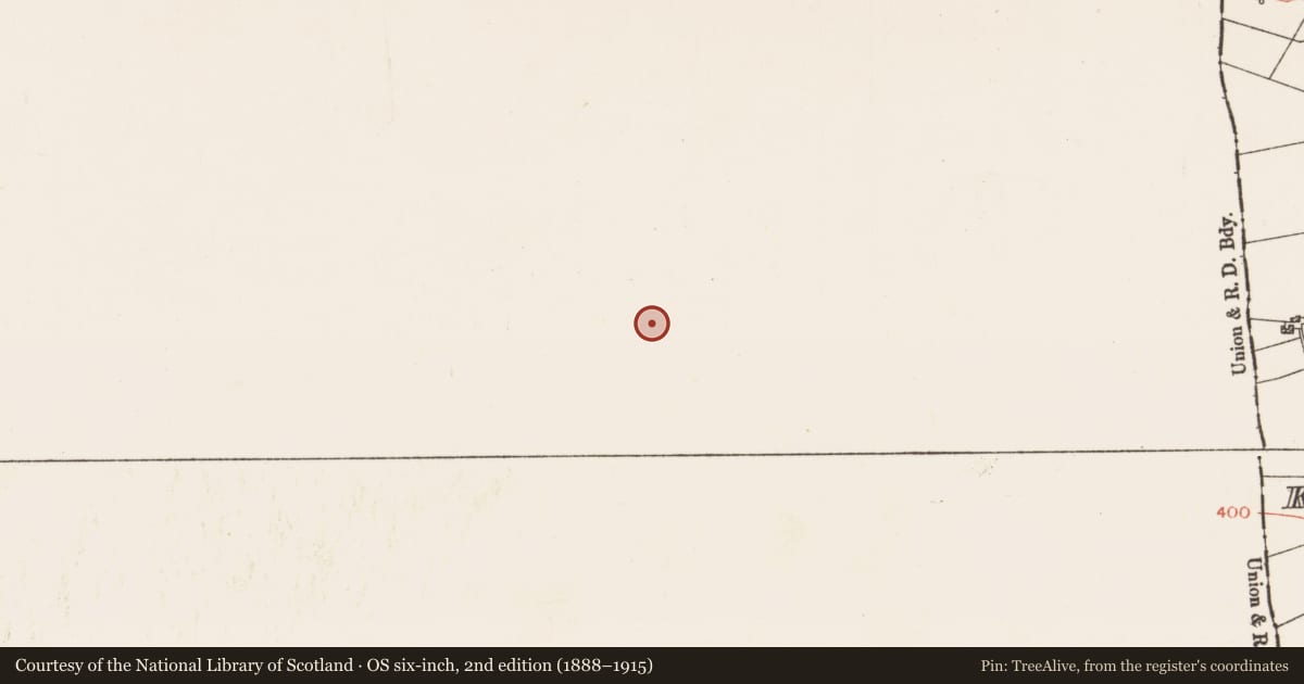 Ordnance Survey six-inch map, 2nd edition (1888–1915) covering the location of Burnt mound, Ballyglass Middle, County Mayo, with a pin at the register's coordinates