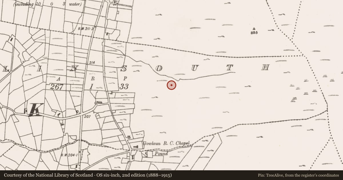 Ordnance Survey six-inch map, 2nd edition (1888–1915) covering the location of Field system, Devlin North, Devlin South, County Mayo, with a pin at the register's coordinates