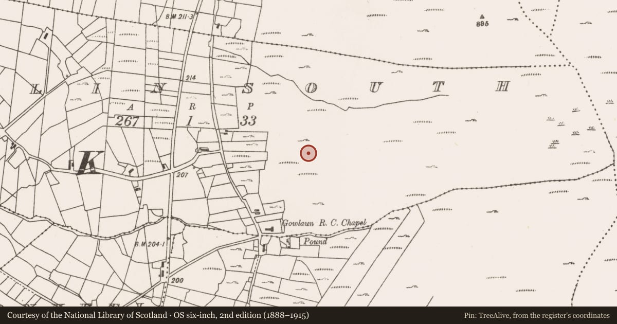 Ordnance Survey six-inch map, 2nd edition (1888–1915) covering the location of Enclosure, Devlin South, County Mayo, with a pin at the register's coordinates