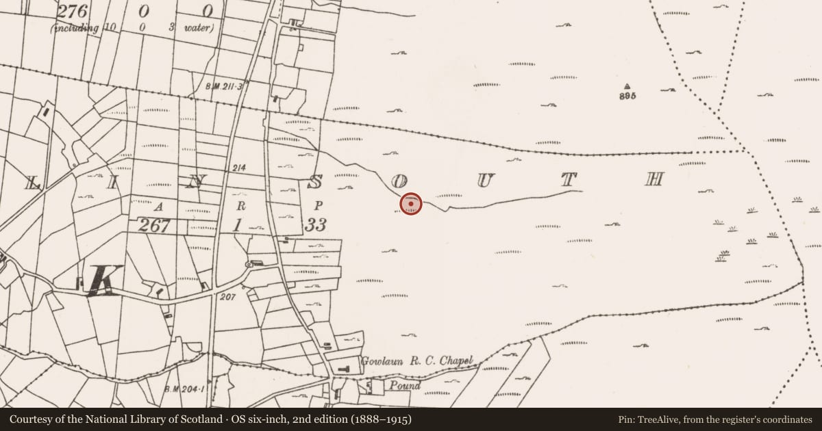 Ordnance Survey six-inch map, 2nd edition (1888–1915) covering the location of Enclosure, Devlin South, County Mayo, with a pin at the register's coordinates