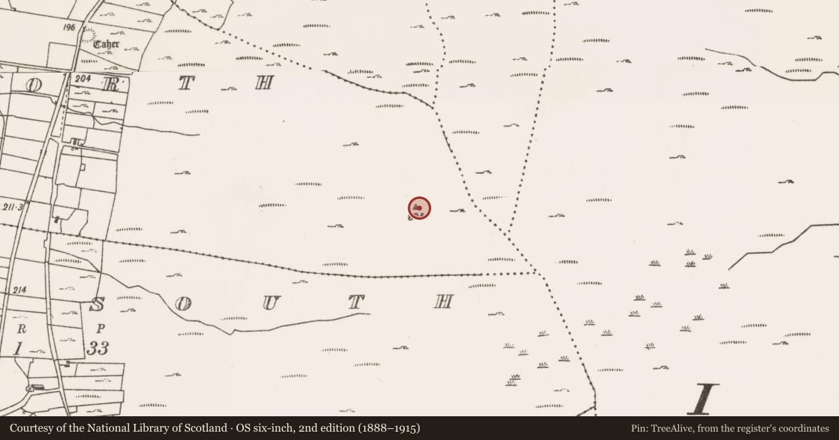 Ordnance Survey six-inch map, 2nd edition (1888–1915) covering the location of Cairn - unclassified, Devlin North, County Mayo, with a pin at the register's coordinates