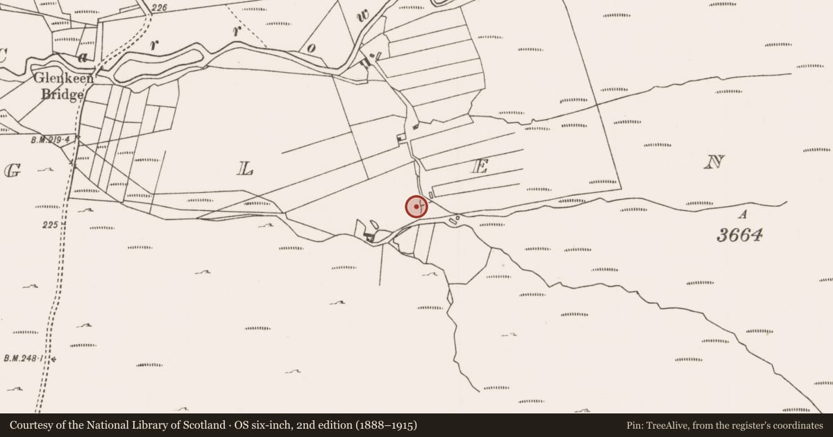Ordnance Survey six-inch map, 2nd edition (1888–1915) covering the location of Ringfort - cashel, Glenkeen, County Mayo, with a pin at the register's coordinates