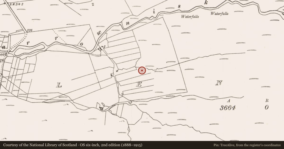 Ordnance Survey six-inch map, 2nd edition (1888–1915) covering the location of Ringfort - cashel, Glenkeen, County Mayo, with a pin at the register's coordinates