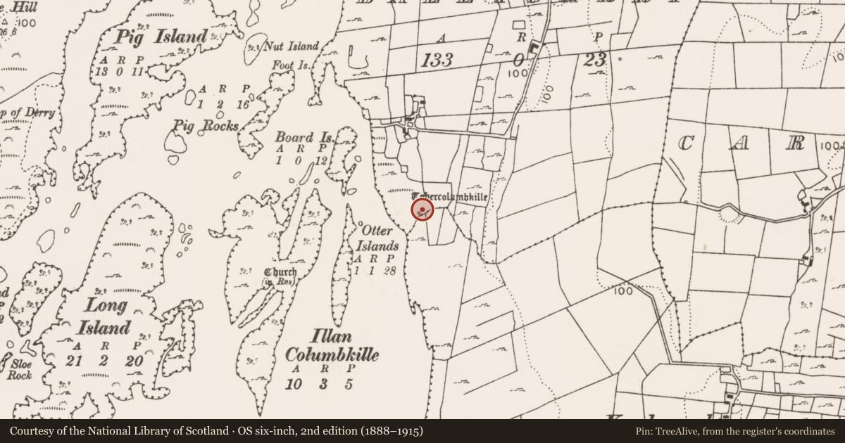 Ordnance Survey six-inch map, 2nd edition (1888–1915) covering the location of Ritual site - holy well, Ballygarry (Carra By., Ballyovey. Par.), County Mayo, with a pin at the register's coordinates