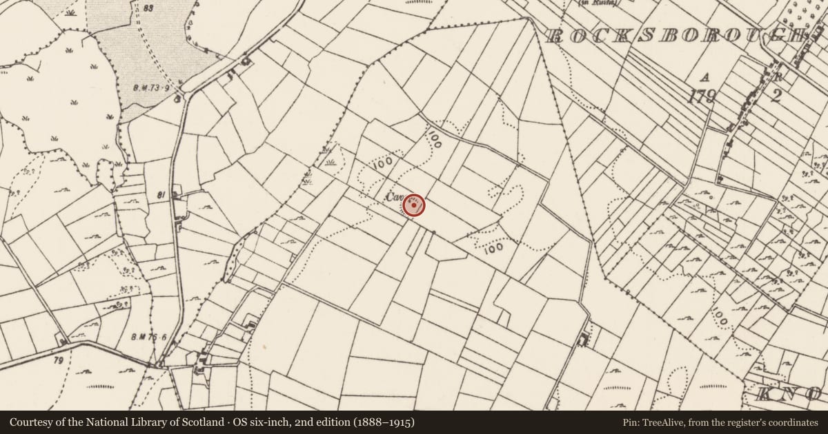 Ordnance Survey six-inch map, 2nd edition (1888–1915) covering the location of Souterrain, Knockglass, County Mayo, with a pin at the register's coordinates