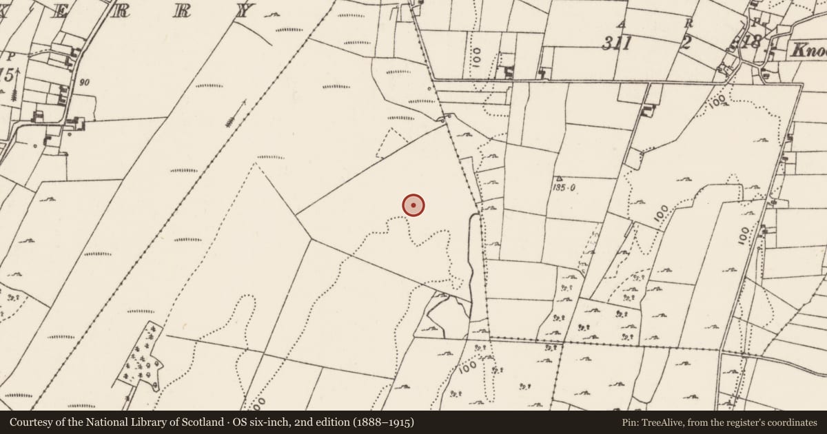 Ordnance Survey six-inch map, 2nd edition (1888–1915) covering the location of Settlement cluster, Rathredmond, County Mayo, with a pin at the register's coordinates
