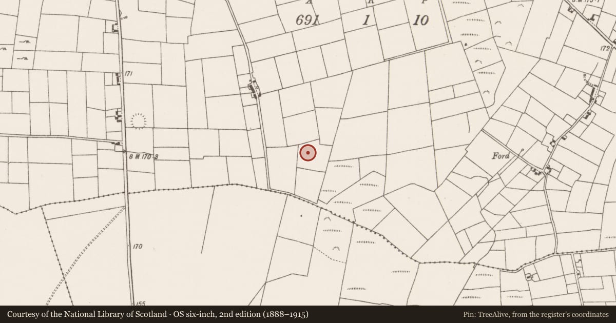 Ordnance Survey six-inch map, 2nd edition (1888–1915) covering the location of Enclosure, Lissatava, County Mayo, with a pin at the register's coordinates