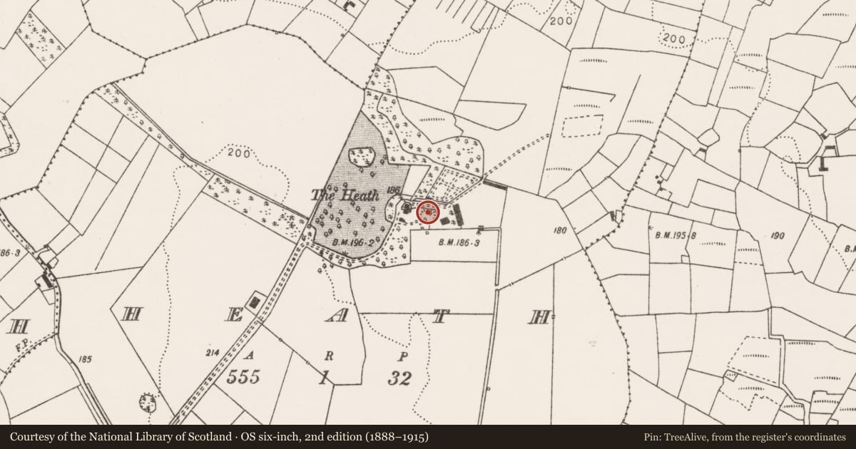 Ordnance Survey six-inch map, 2nd edition (1888–1915) covering the location of Enclosure, Heath, County Mayo, with a pin at the register's coordinates